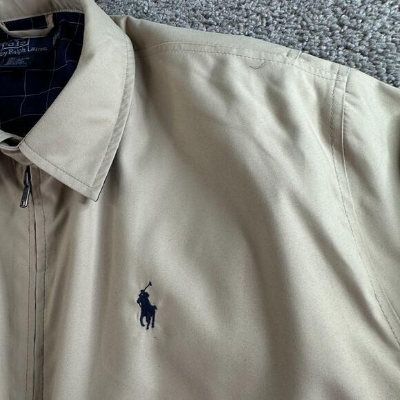 VTG Polo Ralph Lauren Bomber Jacket Mens XL Harrington Plaid Lined Dads Coat 90s - Picture 3 of 11